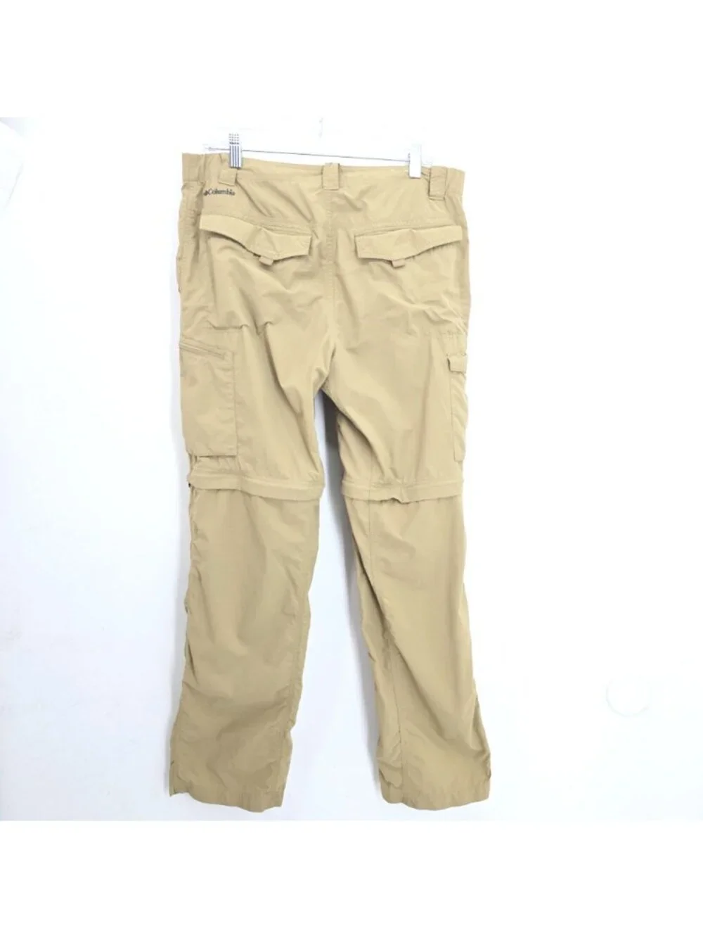 Columbia Khaki Omni Shade Convertible Hiking Moisture Wicking Pants Men 34x32